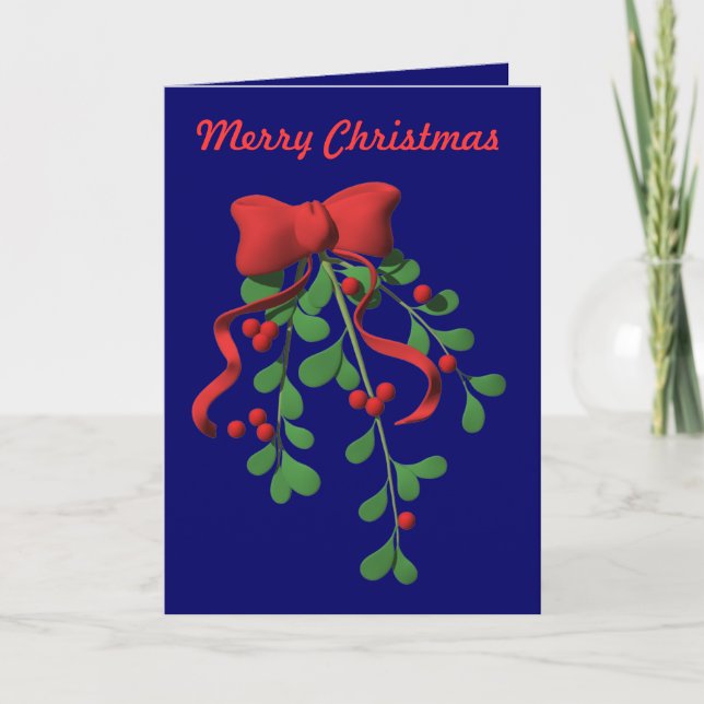 Red Bow & Holly - Helgkort (Framsida)