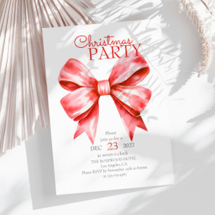 Red Bow jul Party Helgdag Inbjudningar
