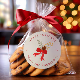 Red Bow-jul Runt Klistermärke