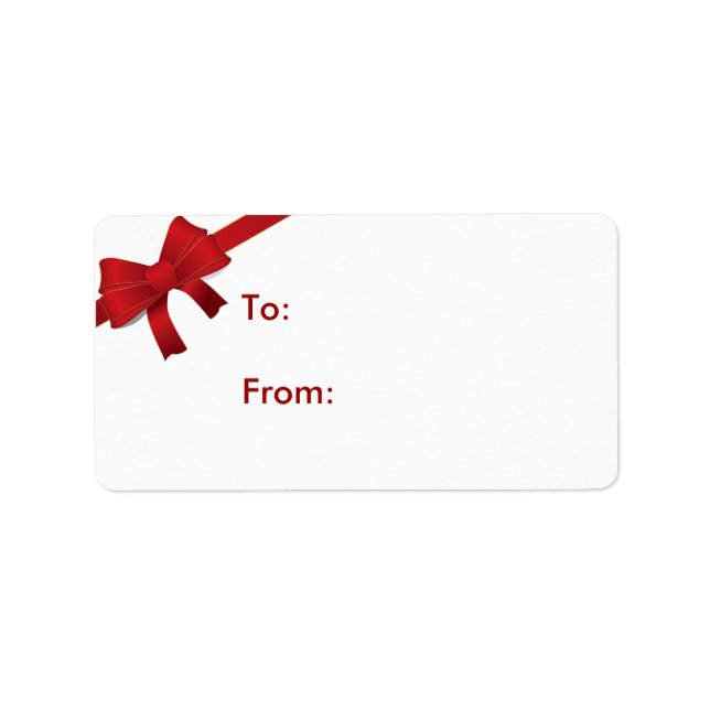 Red Bow-julklapp, Märkre Adressetikett (Framsidan)