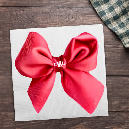 Red Bow Monogram Preppy Napkin Pappersservett