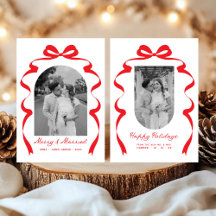 Red Bow Photo Merry & Married jul Arch