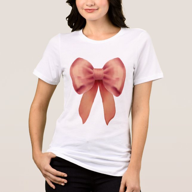 Red Bow Tie Ribbon T-Shirt (Framsida)