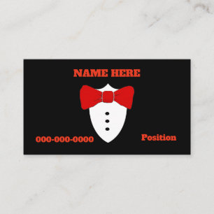 Red Bow Tie, Tux, lägg till information Visitkort