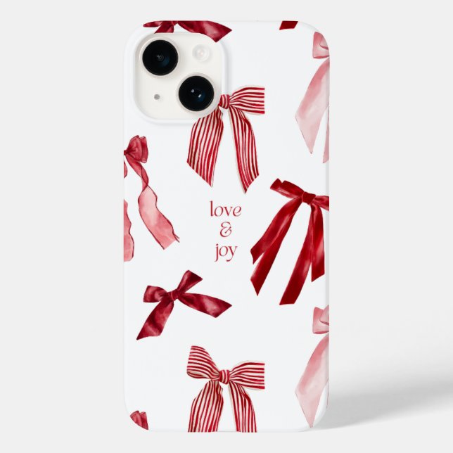 Red Bow Watercolor iPhone Case (Baksida)