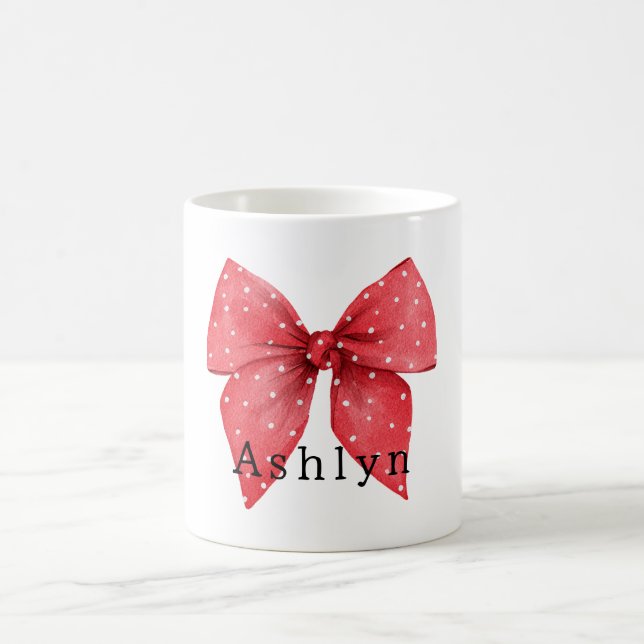 Red Bow White Dots Kaffemugg (Center)