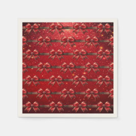 Red Bow with Pearls and Jewels Napkins Pappersservett