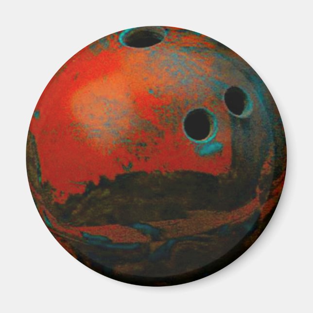 Red Bowling Ball Anpassa den Magnet (Framsidan)