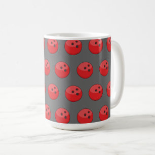 Red Bowling Ball Mönster Kaffemugg