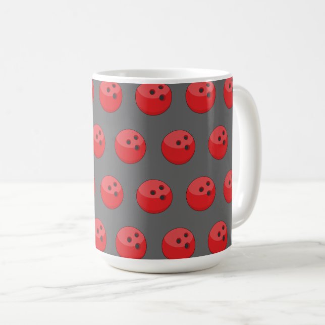 Red Bowling Ball Mönster Kaffemugg (Framsida höger)