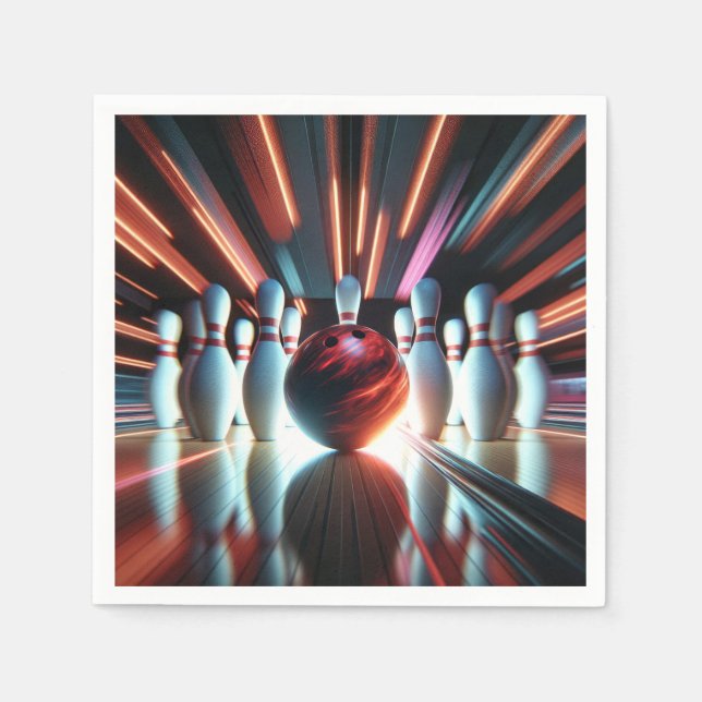 Red Bowling Ball och Stift Pappersservett (Framsidan)