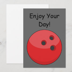 Red Bowling Ball Personalize Julkort