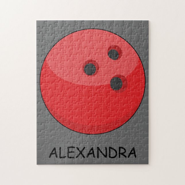 Red Bowling Ball Personalize Pussel (Vertikal)