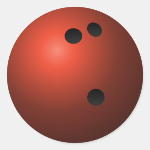 Red Bowling Ball Runt Klistermärke