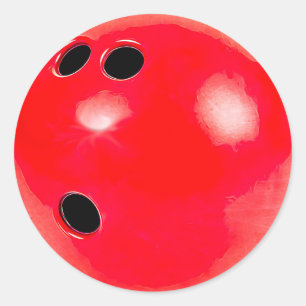 Red Bowling Ball Stickers Runt Klistermärke