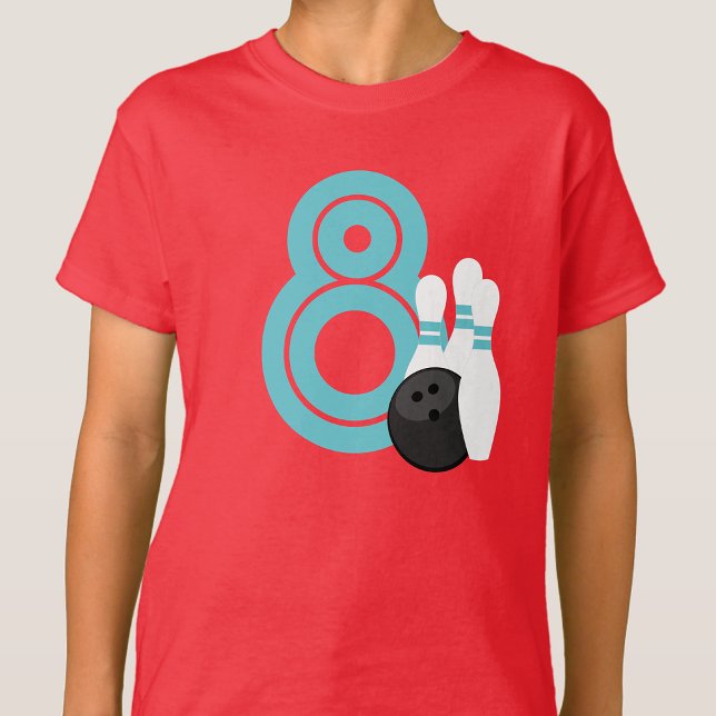 Red Bowling Birthday Shirt T Shirt (bowling birthday shirt)