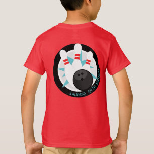 Red Bowling Event Shirt + Namn på Front Pocket T