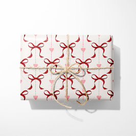 Red Bows & Hearts Presentpapper
