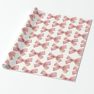 Red Bows Jul Wrapping Papper Presentpapper