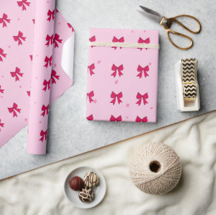 Red Bows Mönster Wrapping Papper Presentpapper