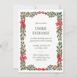 Red Bows och Holly Garland Inbjudningar