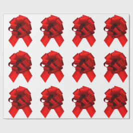 Red Bows on White Wrapping Papper Presentpapper