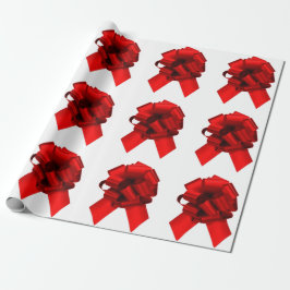 Red Bows on White Wrapping Papper Presentpapper