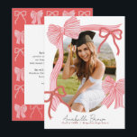 Red Bows Photo Message Graduation Announcement Inbjudningar<br><div class="desc">This coquette graduation announcement features your photo surrounded by a hand-drawn red bows. The reverse side features your message on a red background with a bow pattern. Personalize it for your needs. You can find matching products at my store.</div>