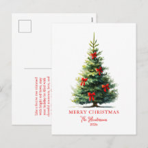Red Bows Ribbons Merry Tree