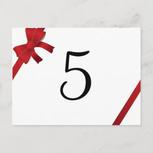 Red Bows Winter Wedding Bordsnummer