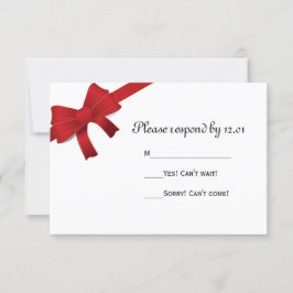 Red Bows Winter Wedding OSA Responcard Kort