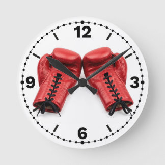 Red Boxing Gloves Wall Clock, Boxing Clock Face Rund Klocka
