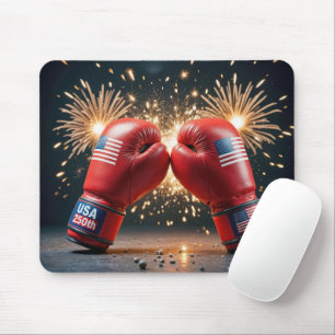 Red Boxing Handskar för USA, 250:e födelsedagen Musmatta