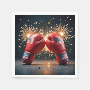 Red Boxing Handskar för USA, 250:e födelsedagen Pappersservett