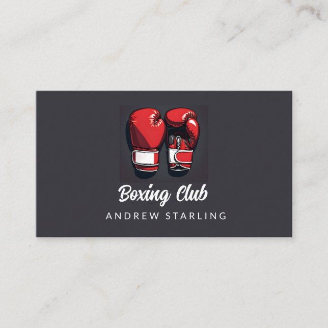 Red Boxing klubb enkel och fet Visitkort (Framsida)