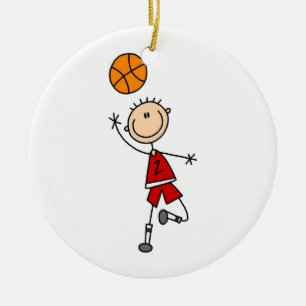 Red Boy Basketball Player t-shirts och presenter Julgransprydnad Keramik