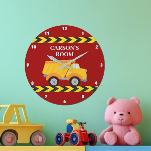 Red Boys Room Lastbil Anpassningsbar Kids Bedroom Stor Klocka