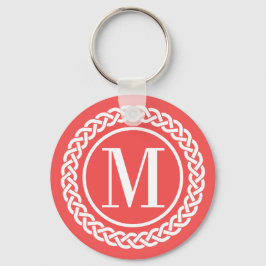 Red Braided Ram Monogrammed Nyckelring