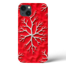 Red Branch Art iPhone Case with Embossed Design
