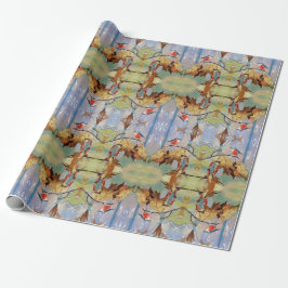 Red Breast Bird Gift Wrapping Paper Presentpapper
