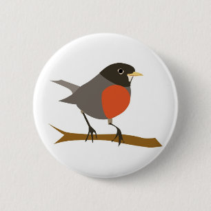 Red Breast Robin på Gren Knapp