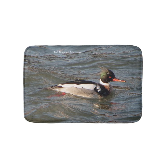 Red Brested Merganser bathmat Badrumsmatta (Framsidan)