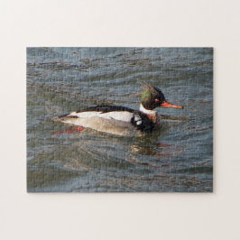 Red Brested Merganser jigszle puzzle Pussel