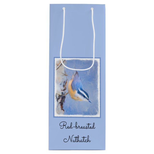 Red-Brested Nuthatch Painting Original Bird Art (Framsidan)