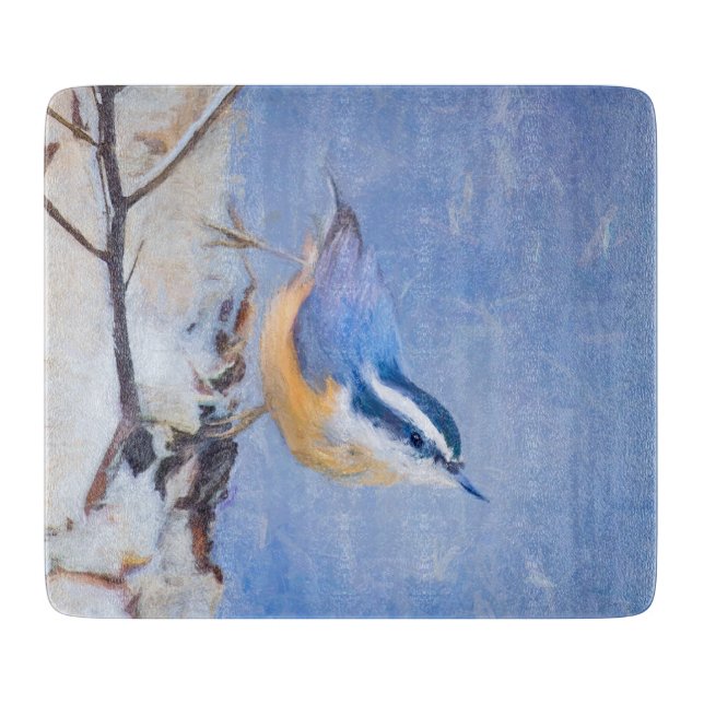 Red-Brested Nuthatch Painting Original Bird Art (Framsidan)