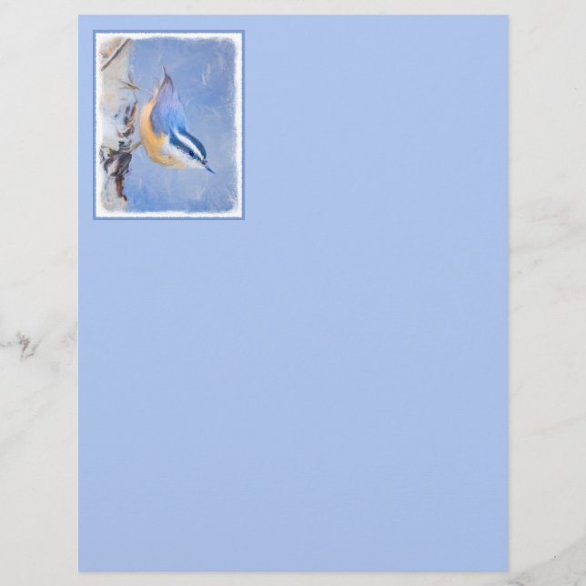 Red-Brested Nuthatch Painting Original Bird Art (Framsida)