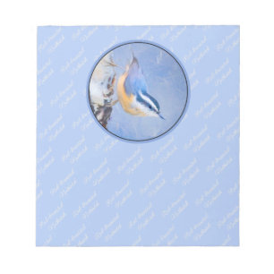 Red-Brested Nuthatch Painting Original Bird Art Anteckningsblock