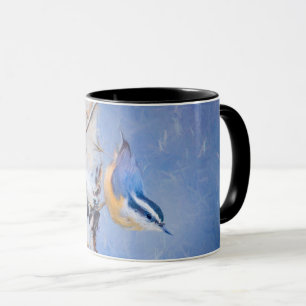 Red-Brested Nuthatch Painting Original Bird Art Mugg