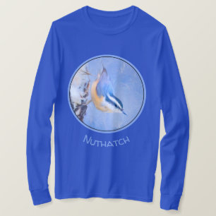 Red-Brested Nuthatch Painting Original Bird Art T Shirt