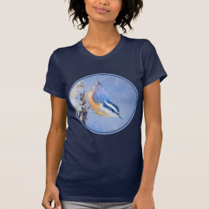 Red-Brested Nuthatch Painting Original Bird Art T Shirt